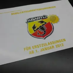 1x Abarth Mobilitäts Garantie Bedingungen Heft 2012 Punto 500 Prospekt Fiat
