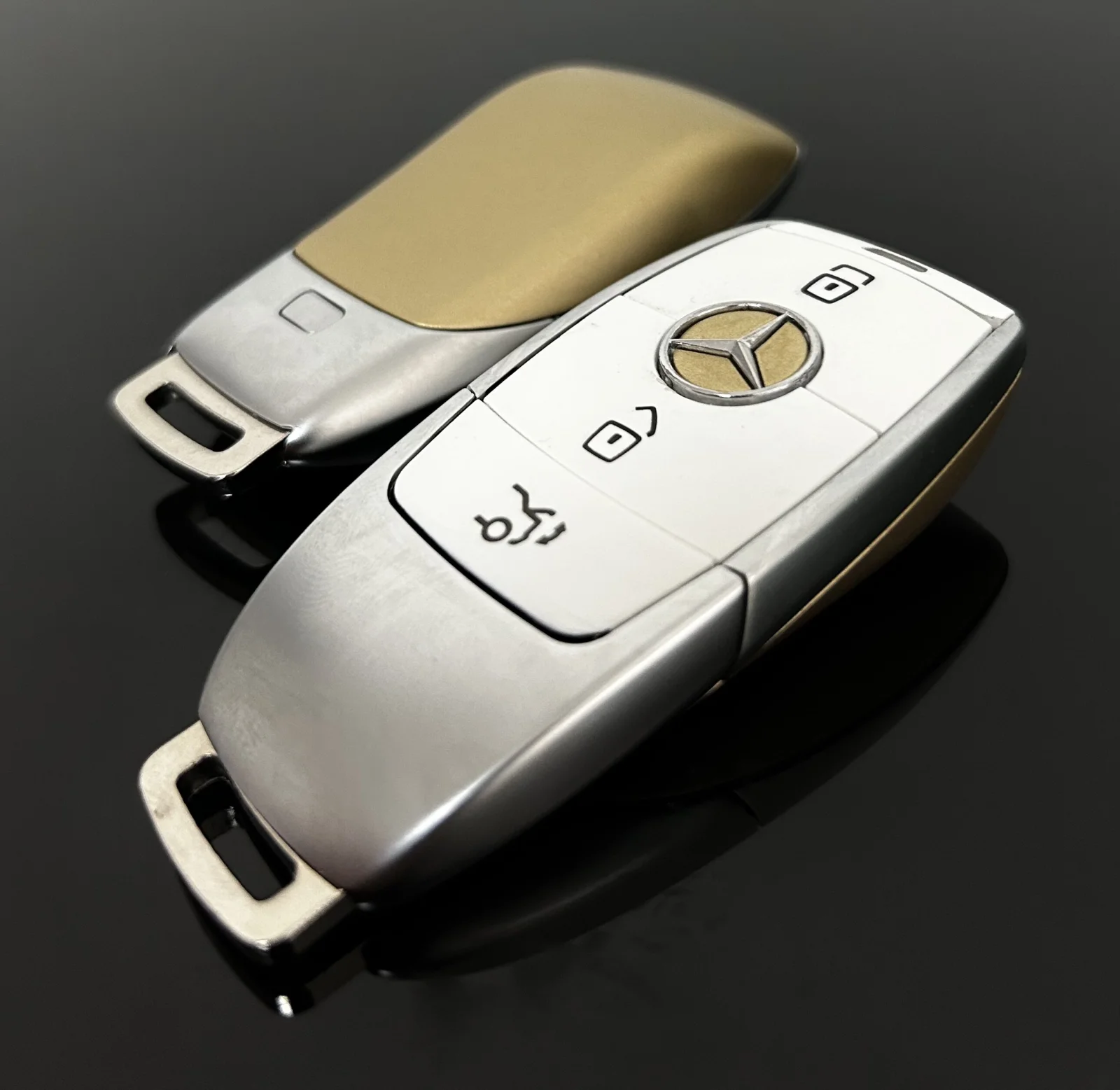 1x EDITION MERCEDES Funkschlüssel GOLDWING weiß Gold Gehäuse Autoschlüssel Fahrzeugschlüssel Schlüssel Fernbedienung – Bild 2