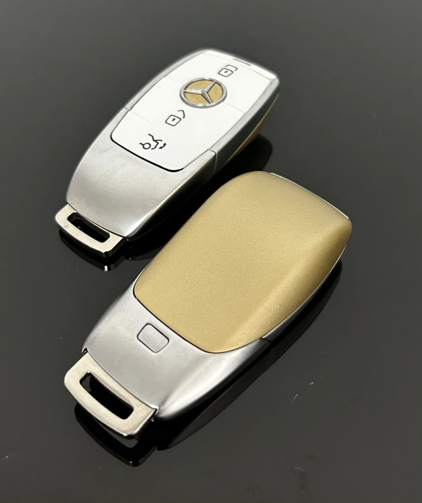 1x EDITION MERCEDES Funkschlüssel GOLDWING weiß Gold Gehäuse Autoschlüssel Fahrzeugschlüssel Schlüssel Fernbedienung – Bild 3