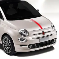 1x für Abarth FIAT 500 Emblem Schild Aufkleber CARBON Style Motorhaube Streifen 500C – Bild 6
