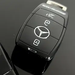 Alternative view of 1x für MERCEDES Funkschlüssel AMG in METALL schwarz glänzend Gehäuse Autoschlüssel Fahrzeugschlüssel Schlüssel Fernbedienung
