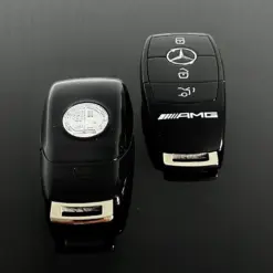 1x für MERCEDES Funkschlüssel AMG in METALL schwarz glänzend Gehäuse Autoschlüssel Fahrzeugschlüssel Schlüssel Fernbedienung – Bild 7
