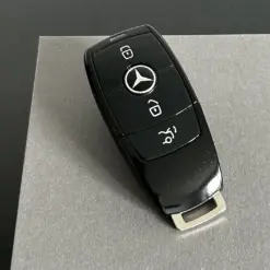 1x für MERCEDES Funkschlüssel in METALL schwarz glänzend Gehäuse Autoschlüssel Fahrzeugschlüssel Schlüssel Fernbedienung