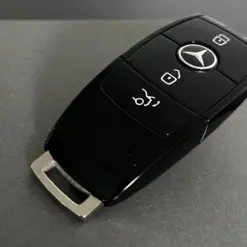 1x für MERCEDES Funkschlüssel in METALL schwarz glänzend Gehäuse Autoschlüssel Fahrzeugschlüssel Schlüssel Fernbedienung – Bild 3