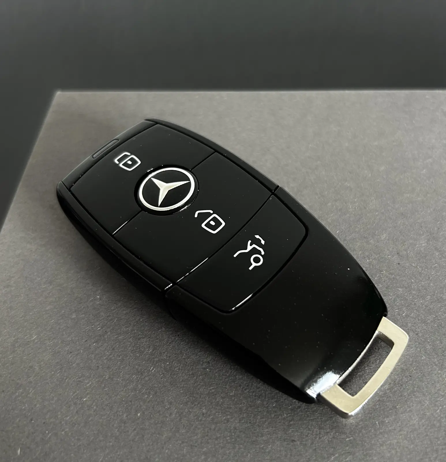 1x für MERCEDES Funkschlüssel in METALL schwarz glänzend Gehäuse Autoschlüssel Fahrzeugschlüssel Schlüssel Fernbedienung – Bild 6