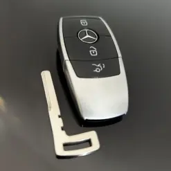 1x für MERCEDES Funkschlüssel METALL schwarz Glanz Gehäuse Autoschlüssel Fahrzeugschlüssel Schlüssel Fernbedienung mit Emblem