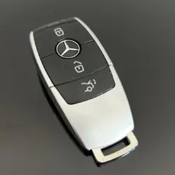 1x für MERCEDES Funkschlüssel METALL schwarz Glanz Gehäuse Autoschlüssel Fahrzeugschlüssel Schlüssel Fernbedienung mit Emblem – Bild 6