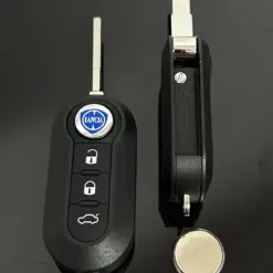 1x LANCIA Funkschlüssel LOGO Batterie SCHWARZ Autoschlüssel Fahrzeugschlüssel Schlüssel Fernbedienung – Bild 3