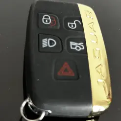 Alternative view of 1x NEU JAGUAR Schlüsselgehäuse 4 Tasten GOLD Metall Kunststoff schwarz mit Logo Emblem