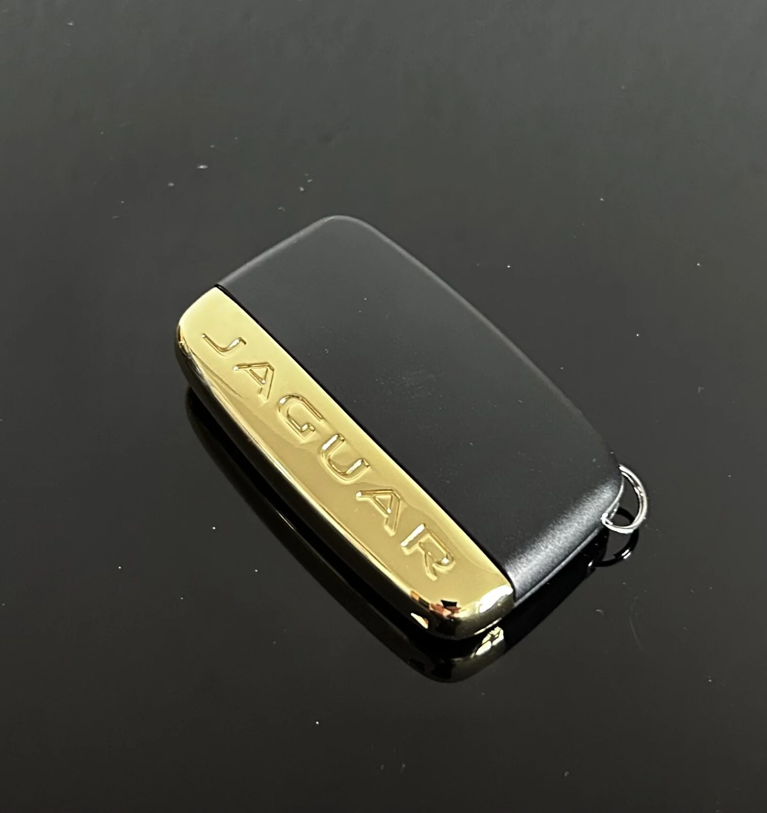 1x NEU JAGUAR Schlüsselgehäuse 4 Tasten GOLD Metall Kunststoff schwarz mit Logo Emblem – Bild 4