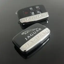 1x NEU JAGUAR Schlüsselgehäuse EDITION 4 Tasten Metall Kunststoff glänzend schwarz mit Logo Emblem – Bild 4