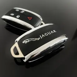 1x NEU JAGUAR Schlüsselgehäuse LIMITED 4 Tasten Metall Kunststoff schwarz mit Logo Emblem