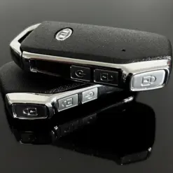 1x NEU KIA Schlüsselgehäuse 3 Tasten Metall Kunststoff schwarz mit Logo Emblem Sportage Ceed Sorento Cerato Forte