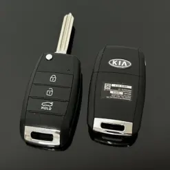 1x NEU KIA Schlüsselgehäuse 3 Tasten Metall + Logo Emblem Carens Ceed Rio Sportage Optima Sorento Cerato Soul Forte Seltos