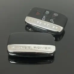 1x NEU Range Rover Schlüsselgehäuse 4 Tasten Metall Kunststoff schwarz mit Logo Emblem – Bild 3