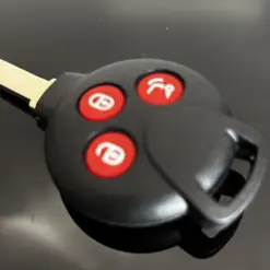 Alternative view of 1x SMART Schlüsselgehäuse 2007-2013 schwarz/rot Schlüssel Rohling Fortwo 450 Forfour Roadster Cabrio Roadster Coupe