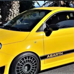 2 für Abarth Aufkleber 60x14mm BIEGSAM Emblem Schilder Plakette Fiat 500 Punto