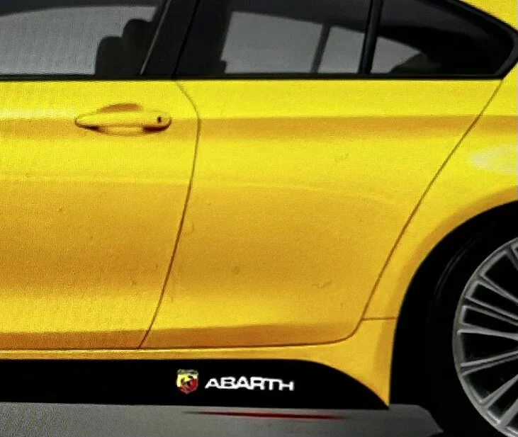 2x für Abarth Seitenschweller Einstieg Aufkleber Kohlefaser- Design für Fiat Punto Abarth 500 Stilo Ducato Palio Bravo Doblo – Bild 6