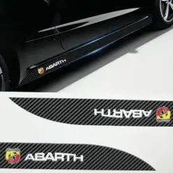 2x für Abarth Seitenschweller Einstieg Aufkleber Kohlefaser- Design für Fiat Punto Abarth 500 Stilo Ducato Palio Bravo Doblo – Bild 7