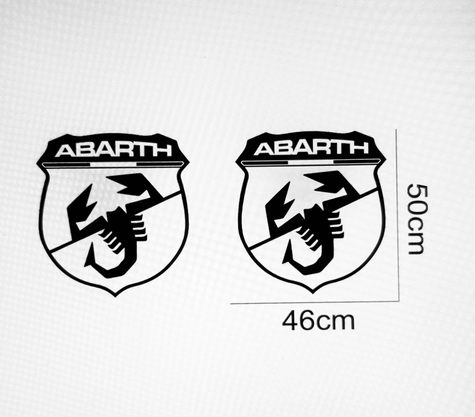 2x für Fiat ABARTH 50cm Emblem Schild Aufkleber Schriftzug SILBER – Bild 2