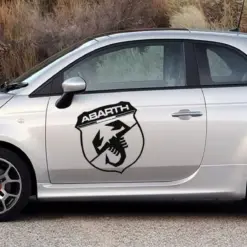 2x für Fiat ABARTH 50cm Emblem Schild Aufkleber Schriftzug SILBER – Bild 6
