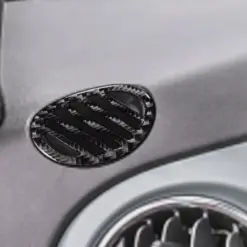 2x Lüftungsgitter innen CARBON Style Kohlefaser Design li + re Auto ABARTH FIAT 500 Abdeckung Leisten Armaturen – Bild 3