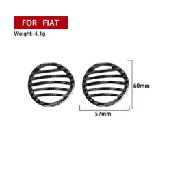 2x Lüftungsgitter innen CARBON Style Kohlefaser Design li + re Auto ABARTH FIAT 500 Abdeckung Leisten Armaturen – Bild 4