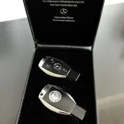2x MERCEDES in BOX Funkschlüssel mit ELEKTRONIK Gehäuse Autoschlüssel Fahrzeugschlüssel Schlüssel Fernbedienung