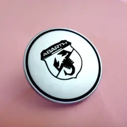 4x für ABARTH Teppich Verkleidung Sitz Emblem 4cm Alu gebürstet matt massiv Logo Schild – Bild 2
