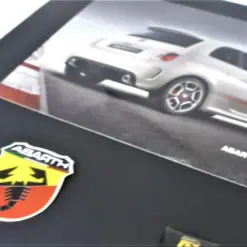 ABARTH 500 Wandbild Fotomontage 20x20 Leinwand mit Logo Emblem Karte Aufsteller – Bild 4