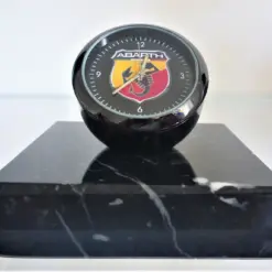ABARTH Tischuhr Briefbeschwerer MARMORSOCKEL Auto Uhr NEU Logo Emblem Aufsteller – Bild 3