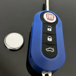 Alternative view of FIAT 500 BLAUER Funkschlüssel LOGO Batterie Autoschlüssel Fahrzeugschlüssel Schlüssel Fernbedienung
