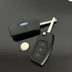 FORD Schlüsselgehäuse + Logo Autoschlüssel Emblem Schlüssel 3 Tasten Focus Mondeo Kuga Fiesta Galaxy C-MAX