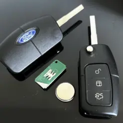 FORD Schlüsselgehäuse + Logo + Elektronik Emblem Schlüssel 3 Tasten Focus Mondeo Kuga Fiesta Galaxy C-MAX – Bild 3