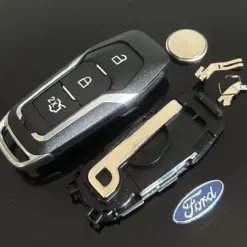 FORD Schlüsselgehäuse ORIGINAL + Ford Logo Emblem Schlüssel Rohling Mustang Rand Explorer Fusion Mondeo Kuka