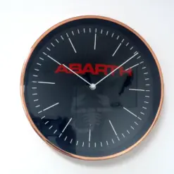 für Fiat ABARTH Wanduhr 30cm mit Logo Emblem Schriftzug Uhr Deco Metall