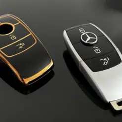 für Mercedes Benz Schutzhülle GOLD Auto Fernbedienung Schlüssel Schutz Case-A C E S G Klasse GLC CLE CLA W177 205 213 222 167 AMG