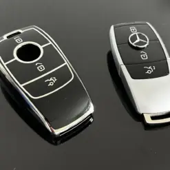 für Mercedes Benz Schutzhülle silber Auto Fernbedienung Schlüssel Schutz Case-A C E S G Klasse GLC CLE CLA W177 205 213 222 167 AMG