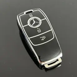 für Mercedes Benz Schutzhülle silber Auto Fernbedienung Schlüssel Schutz Case-A C E S G Klasse GLC CLE CLA W177 205 213 222 167 AMG – Bild 3