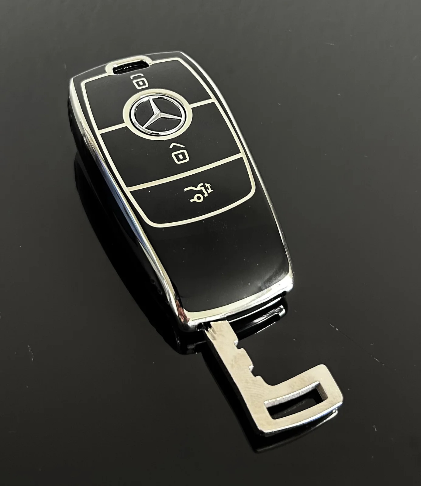 für Mercedes Benz Schutzhülle silber Auto Fernbedienung Schlüssel Schutz Case-A C E S G Klasse GLC CLE CLA W177 205 213 222 167 AMG – Bild 4