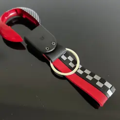 für MINI 2 teilig Schlüssel Anhänger Schlüsselband Copper CARBON/ROT Schlüsselring F56 F55 F54 F60 Cabrio F57 – Bild 2