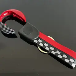 für MINI 2 teilig Schlüssel Anhänger Schlüsselband Copper CARBON/ROT Schlüsselring F56 F55 F54 F60 Cabrio F57 – Bild 3