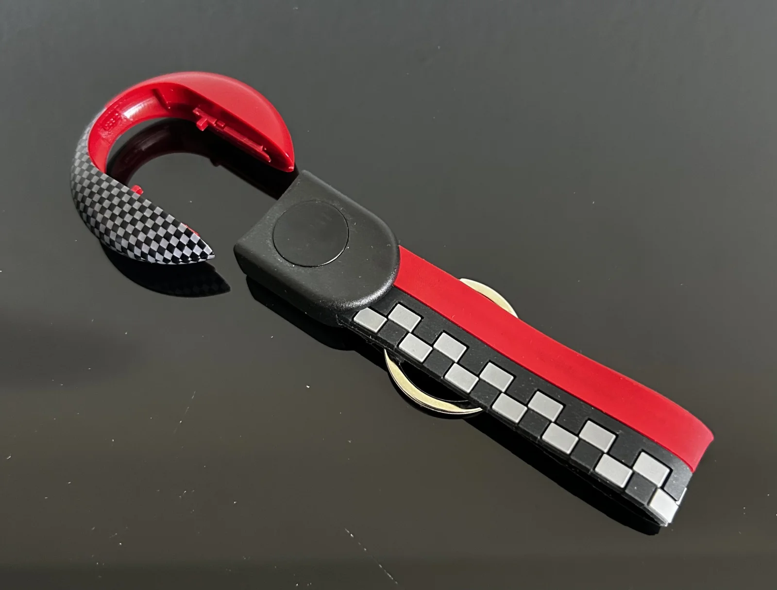für MINI 2 teilig Schlüssel Anhänger Schlüsselband Copper CARBON/ROT Schlüsselring F56 F55 F54 F60 Cabrio F57 – Bild 3