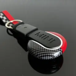 für MINI 2 teilig Schlüssel Anhänger Schlüsselband Copper CARBON/ROT Schlüsselring F56 F55 F54 F60 Cabrio F57 – Bild 5