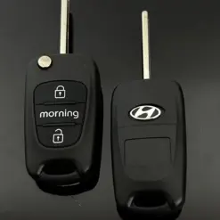 Hyundai Schlüsselgehäuse MORNING 3 Tasten EDITION schwarz mit Logo Emblem IX35 i20 IX45 Elantra Santa Fe HB20 Verna HY15 HY20