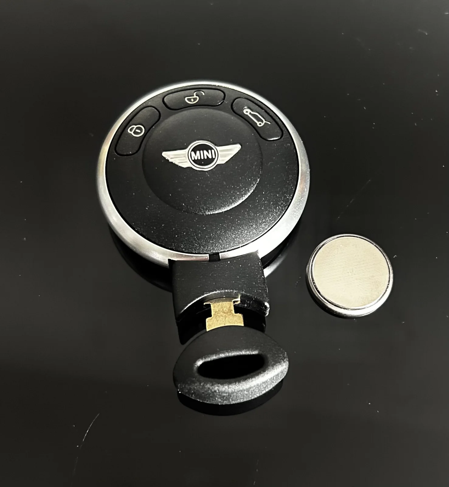 MINI original Schlüsselgehäuse Silber matt + Emblem Schlüssel Rohling BMW R56 R57 R58 Cabrio R60 R61 Clubman Countryman