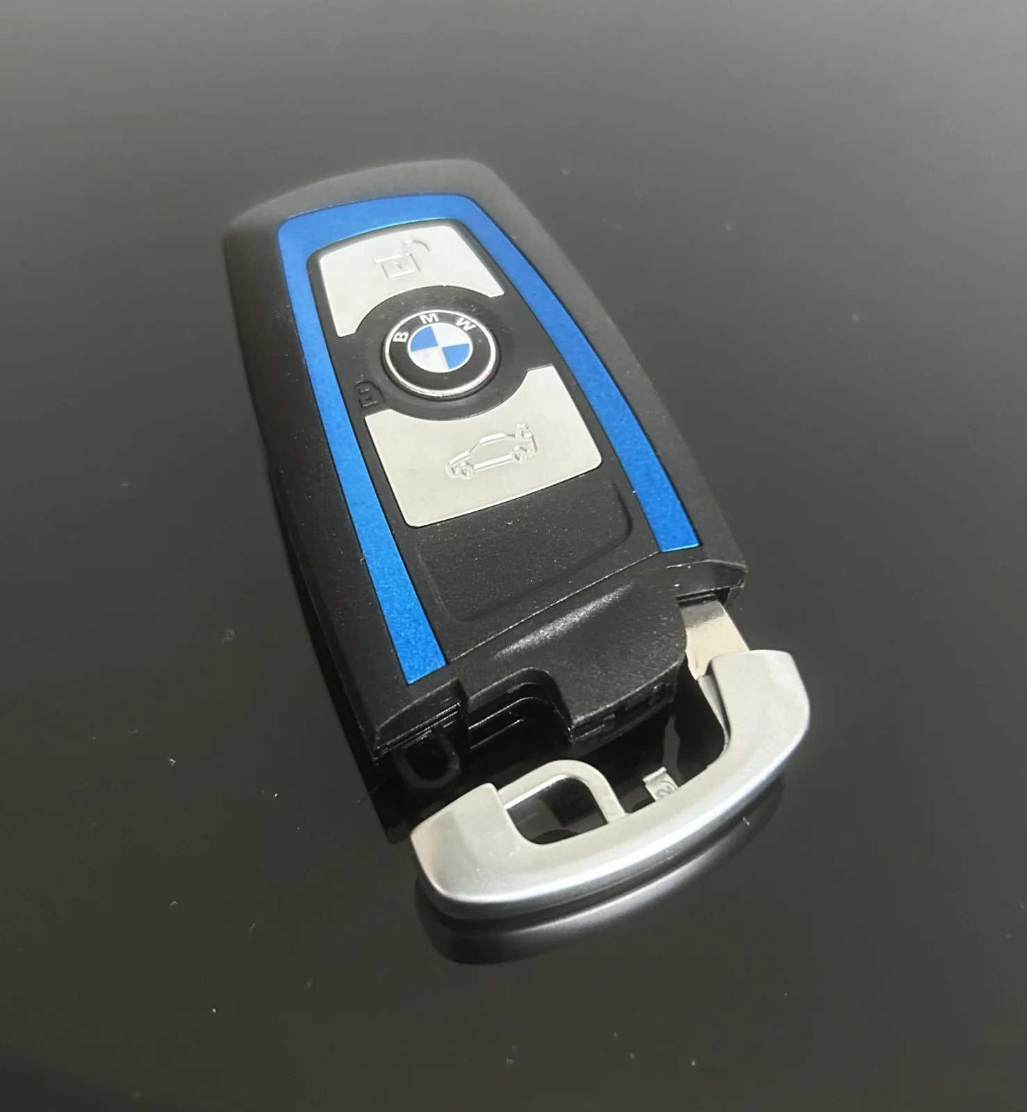 NEU blau Schlüssel Gehäuse 4 Tasten LOGO BMW METALL 1 3 5 7 F Serie X5 X6 F20 F22 F30 – Bild 4