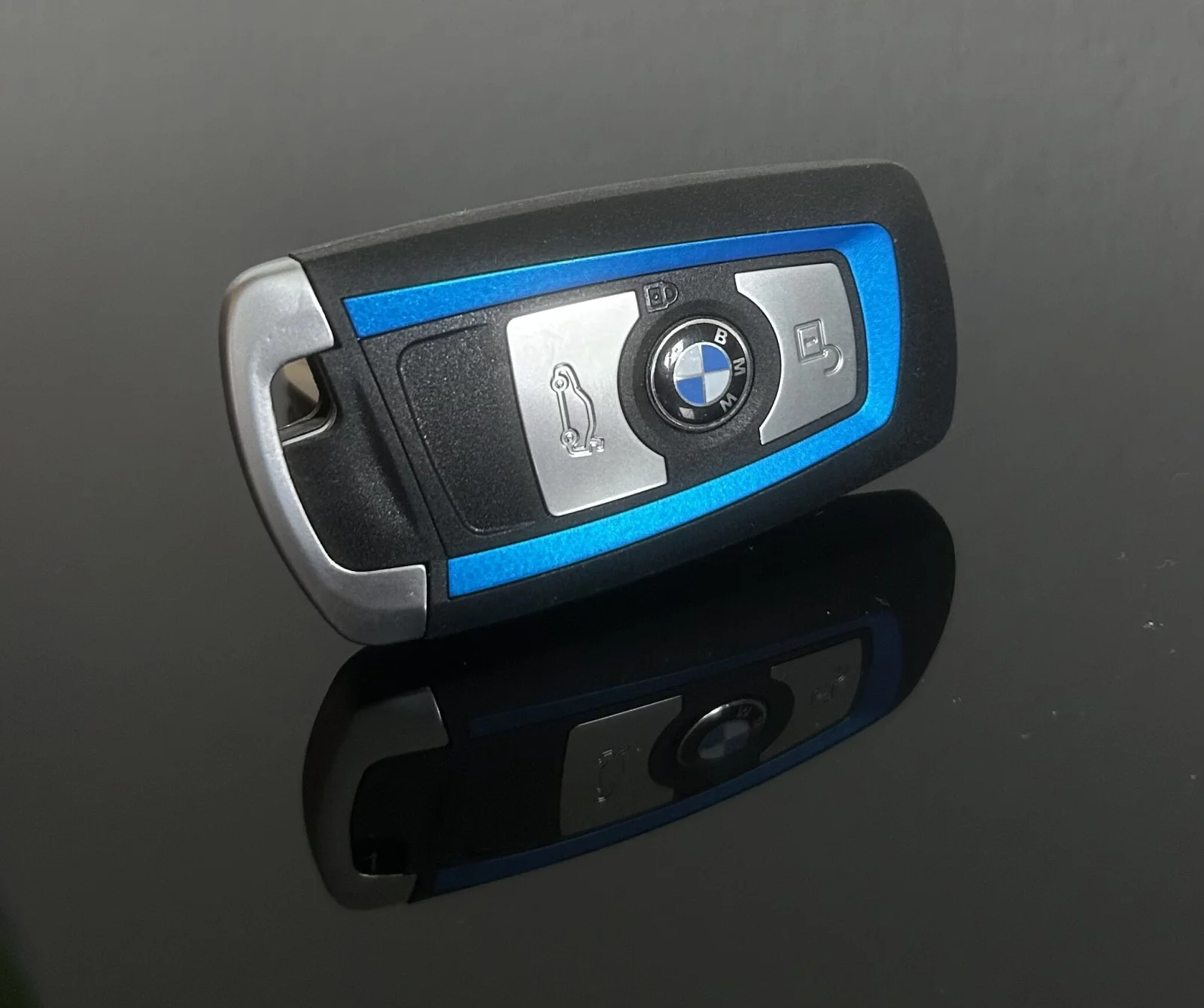 NEU blau Schlüssel Gehäuse 4 Tasten LOGO BMW METALL 1 3 5 7 F Serie X5 X6 F20 F22 F30 – Bild 7